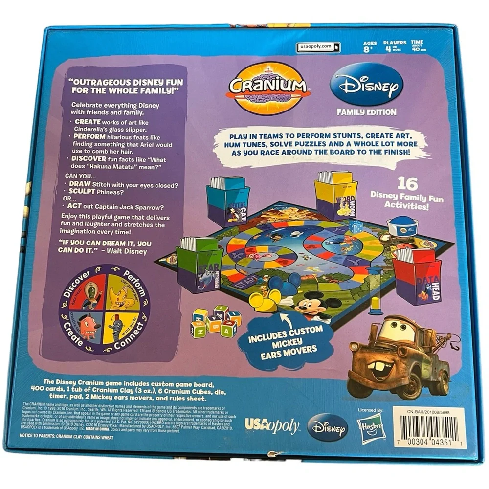 Cranium‎ Disney Family Edition Board Game - Missing Rules & Cranium Clay.